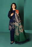 3 Piece Unstitched Heavy Embroidereda Dhanak Wool Suit With Digital Printed Dhanak Wool Shawl NS195