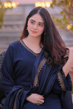 3 Piece Unstitched Embroidered Dhanak Wool Suit With Digital Printed Dhanak Wool Shawl BR1145