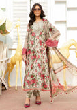 3 Piece Unstitched Heavy Embroidered Lawn Suit with Fine Printed Silk Dupatta MB425