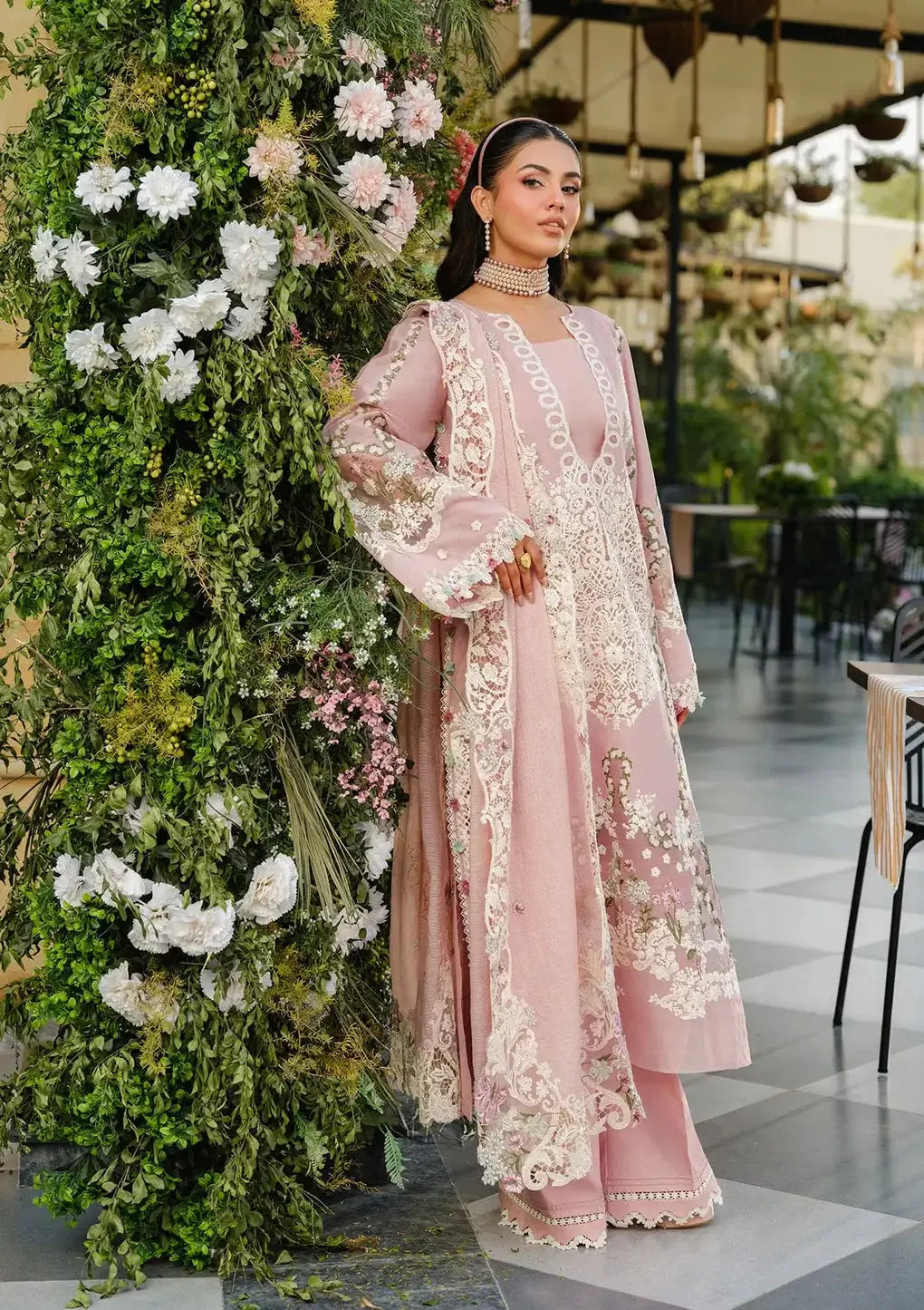 3 Piece Unstitched Heavy Embroidered Chickan Kari Lawn Suit ( Four-sid Zahrani 3 Piece Unstitched Heavy Embroidered Chickan Kari Lawn Suit ( Four-sid Zahrani