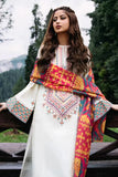 3 Piece Unstitched Heavy Embroidered Lawn Suit ( Fine Printed Lawn Dupatta )QL-2690