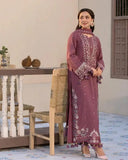 3 Piece Unstitched Heavy Embroidered Lawn Suit ( Four-sided Embroidered Chiffon Dupatta )