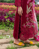 3 Piece Unstitched Heavy Embroidered Chickan Kari Lawn Suit ( Printed Fine Silk Dupatta )MS-2750