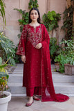 3 Piece Unstitched Heavy Embroidered Lawn Suit ( Full Embroidered Chiffon Dupatta )BT-2700