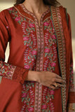 3 Piece Unstitched Heavy Embroidered Dhanak Suit ( Four-sided Embroidered Dhanak Shawl )