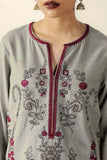 3 Piece Unstitched Heavy Embroidered Dhanak Suit ( Plain Dyed Dhanak Shawl )