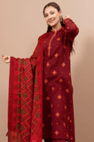 3 Piece Unstitched Heavy Embroidered Dhanak Wool Suit With Printed Dhanak Wool Shawl RS-705