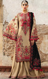 3 Piece Unstitched Heavy Embroidered Dhanak Wool Suit With Four Sided Embroidered Dhanak Shawl HR-690