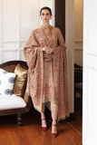 3 Piece Unstitched Heavy Embroidered Dhanak Wool Suit With Heavy Embroidered Dhanak Shawl BR685