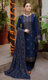 3 Piece Unstitched Heavy Embroidered Dhanak Wool Suit With Heavy Embroidered Dhanak Wool Shawl BR-605