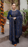 3 Piece Unstitched Heavy Embroidered Dhanak Wool Suit With Heavy Embroidered Dhanak Wool Shawl BR-605