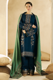 3 Piece Unstitched Heavy Embroidered Dhanak Wool Suit With Heavy Embroidered Dhanak Wool Shawl BR-840