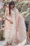 3 Piece Unstitched Heavy Embroidered Pure Lawn Suit with Embroidered Net Dupatta ZS90