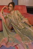 3 Piece Unstitched Embroidered Pure Lawn Suit with Fine Printed Silk Dupatta SN15