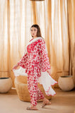 3 Piece Unstitched Heavy Embroidered Pure Lawn Suit with Four Sided Embroidered Chiffon Dupatta BQ67