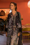 3 Piece Unstitched Embroidered Pure Lawn Suit with Fine Printed Silk Dupatta SN12