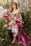 3 Piece Unstitched Heavy Embroidered Lawn Suit with Fine Printed Lawn Dupatta MB446