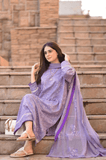3 Piece Unstitched Heavy Embroidered Pure Lawn Suit with Heavy Embroidered Chiffon Dupatta BR2575