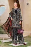 3 Piece Unstitched Embroidered Lawn Suit with Printed Lawn Dupatta MB478 B