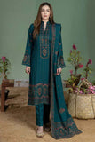 3 Piece Unstitched Heavy Embroidered Dhanak Suit with Four-sided Embroidered Dhanak Shawl AJ-940