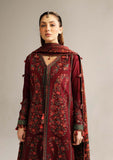 3 Piece Unstitched Heavy Embroidered Dhanak Suit with Printed Woolen Shawl HR-730