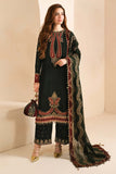 3 Piece Unstitched Heavy Embroidered Velvet Suit with Heavy Embroidered Chiffon Dupatta JZ 999