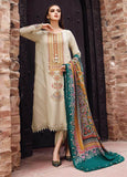 3 Piece Unstitched Heavy Embroidered Dhanak Suit with Printed Woolen Shawl RM-670