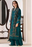 3 Piece Unstitched Heavy Embroidered Dhanak Suit with Printed Woolen Shawl SN61