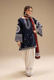 3 Piece Unstitched Heavy Embroidered Dhanak Suit with Printed Woolen Shawl RR610
