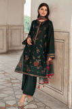 3 Piece Unstitched Heavy Embroidered Dhanak Suit with Printed Woolen Shawl JZ-580