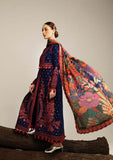3 Piece Unstitched Heavy Embroidered Dhanak Suit with Printed Woolen Shawl HR-570