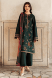 3 Piece Unstitched Heavy Embroidered Dhanak Suit with Printed Woolen Shawl JZ-580